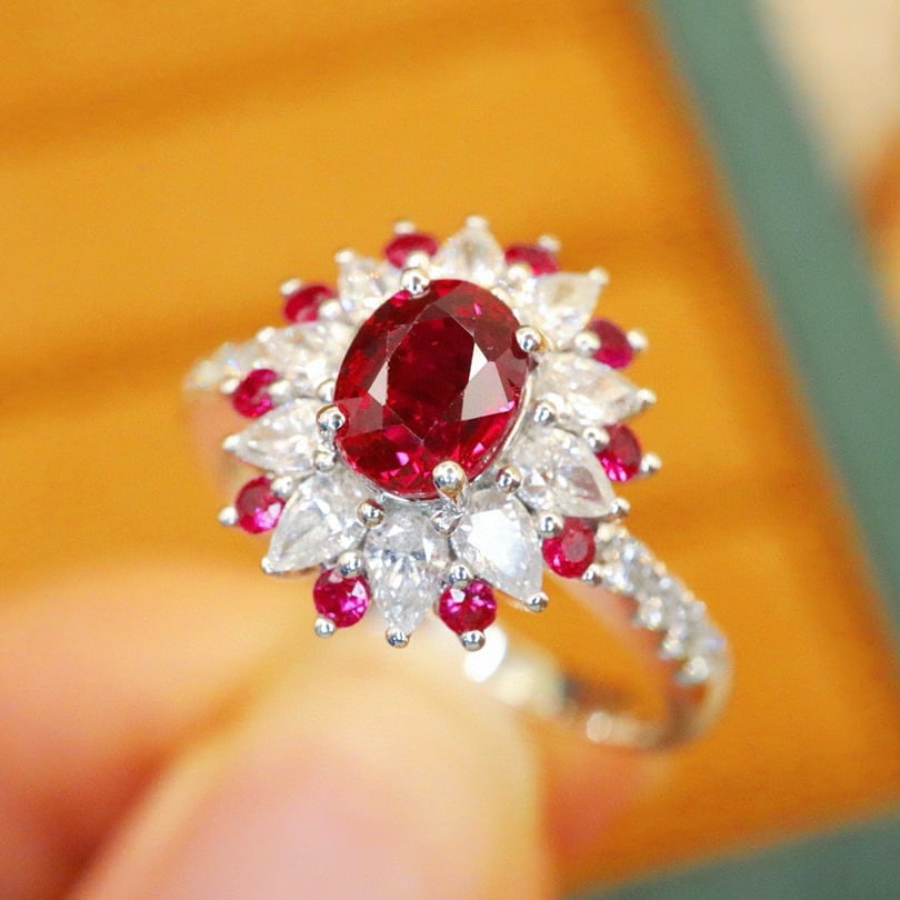 14k Gold 1.95 Ctw Natural Ruby & Diamond Ring/pendant( Without Chain ) - 2