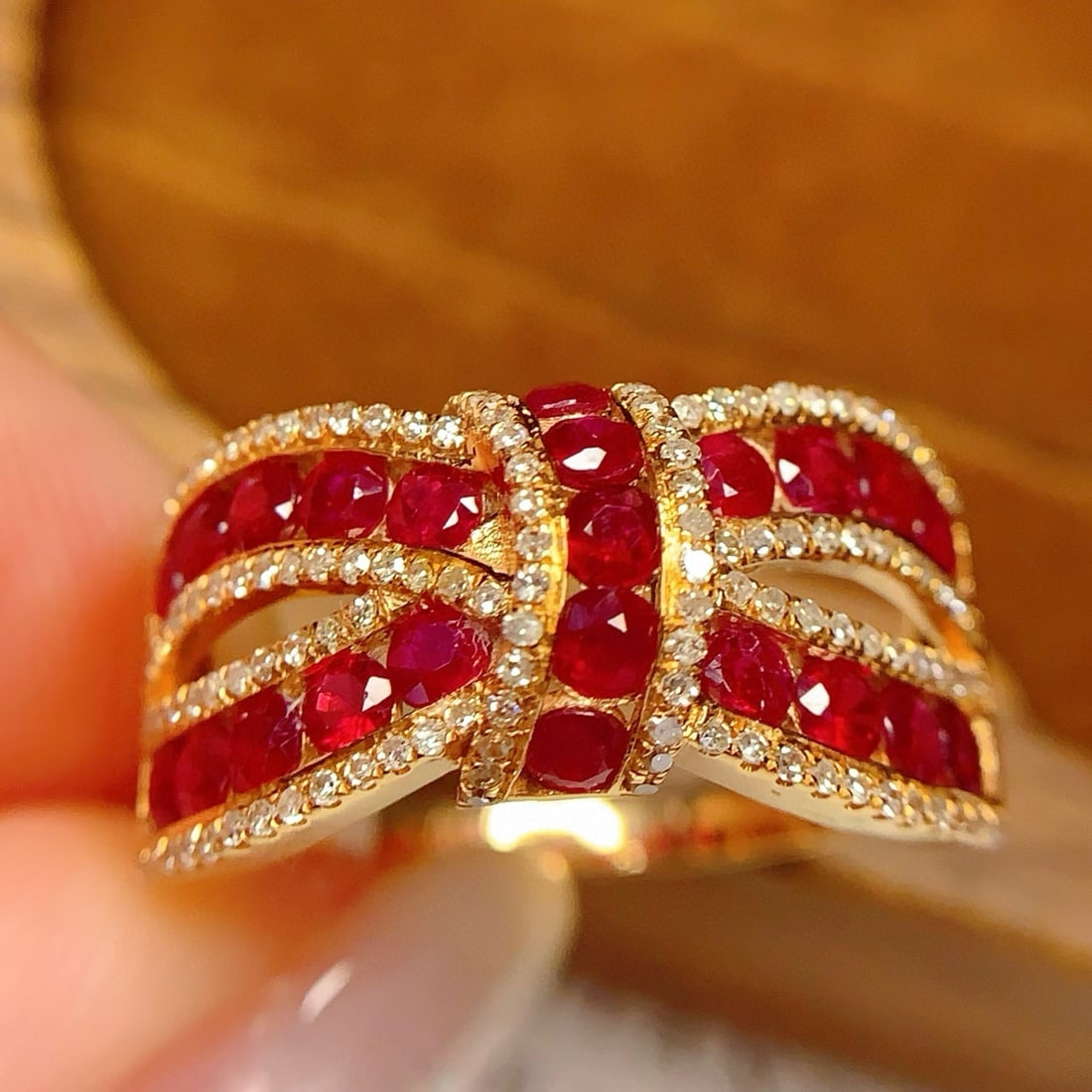 14k Gold 2.2 Ct Vivid Red Natural Ruby & Diamond Ring - 2