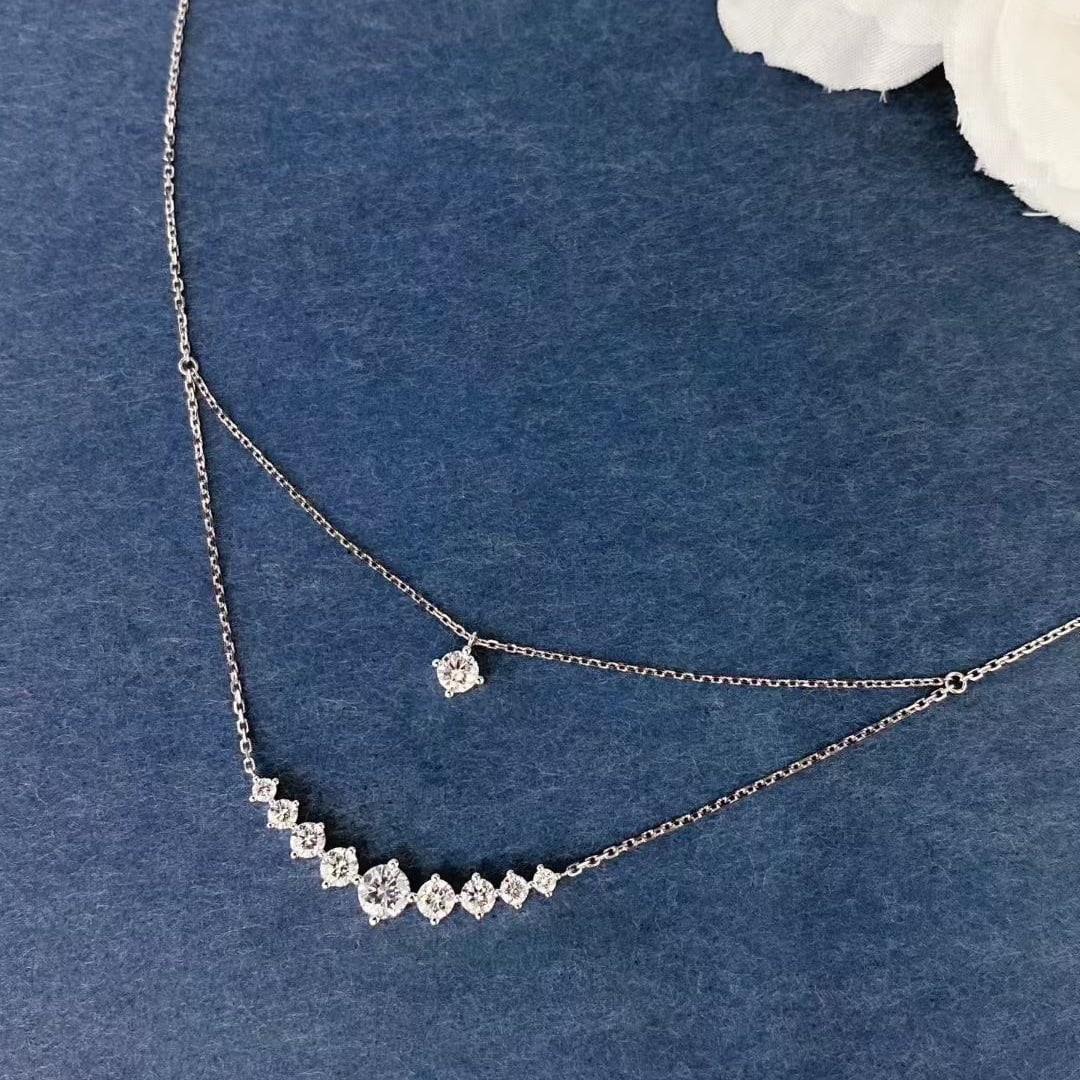 Gia Certified 14k Gold 1.09 Ctw Natural F Si1 Round Diamond Necklace - 4