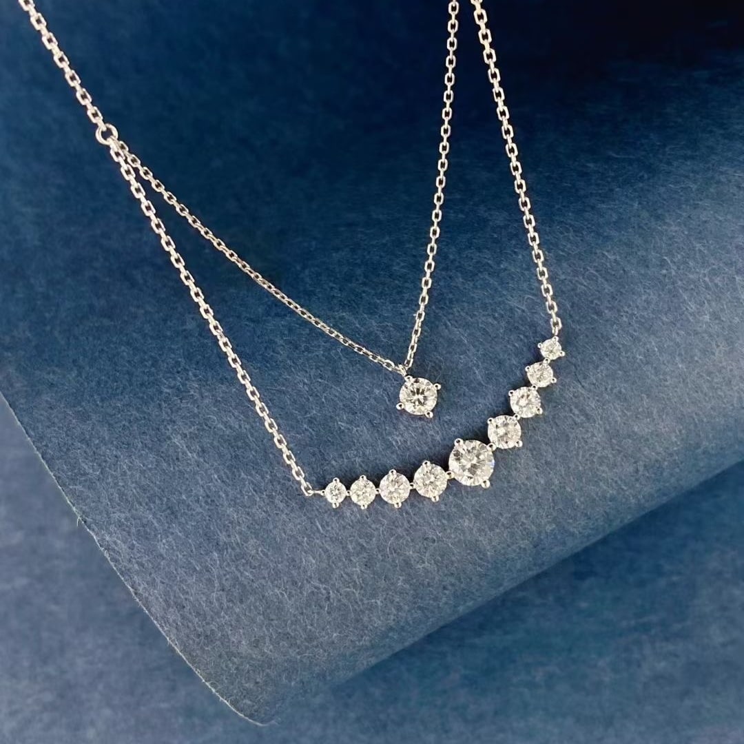 Gia Certified 14k Gold 1.09 Ctw Natural F Si1 Round Diamond Necklace - 5