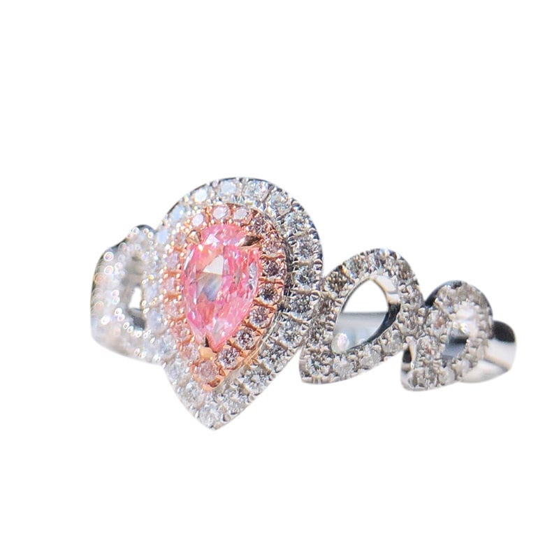 14k Gold 0.39 Ctw Natural Pink Diamond & Diamond Ring - 2