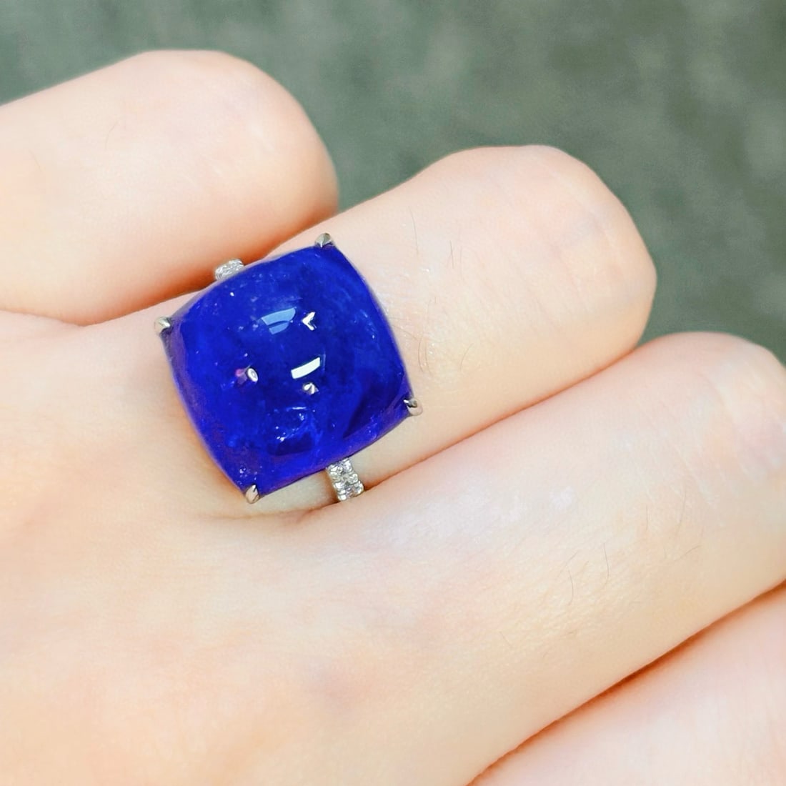 14k Gold 16.80 Ctw Natural Tanzanite & Diamond Ring - 2