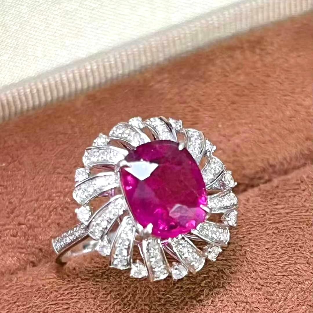 14k Gold 2.5 Ct Natural Tourmaline & Diamond Ring - 2