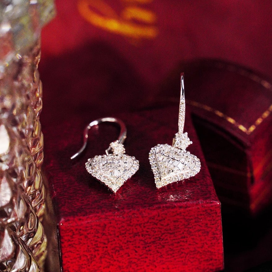 14k Gold 1.1 Ct Natural H Diamond Earrings - 2