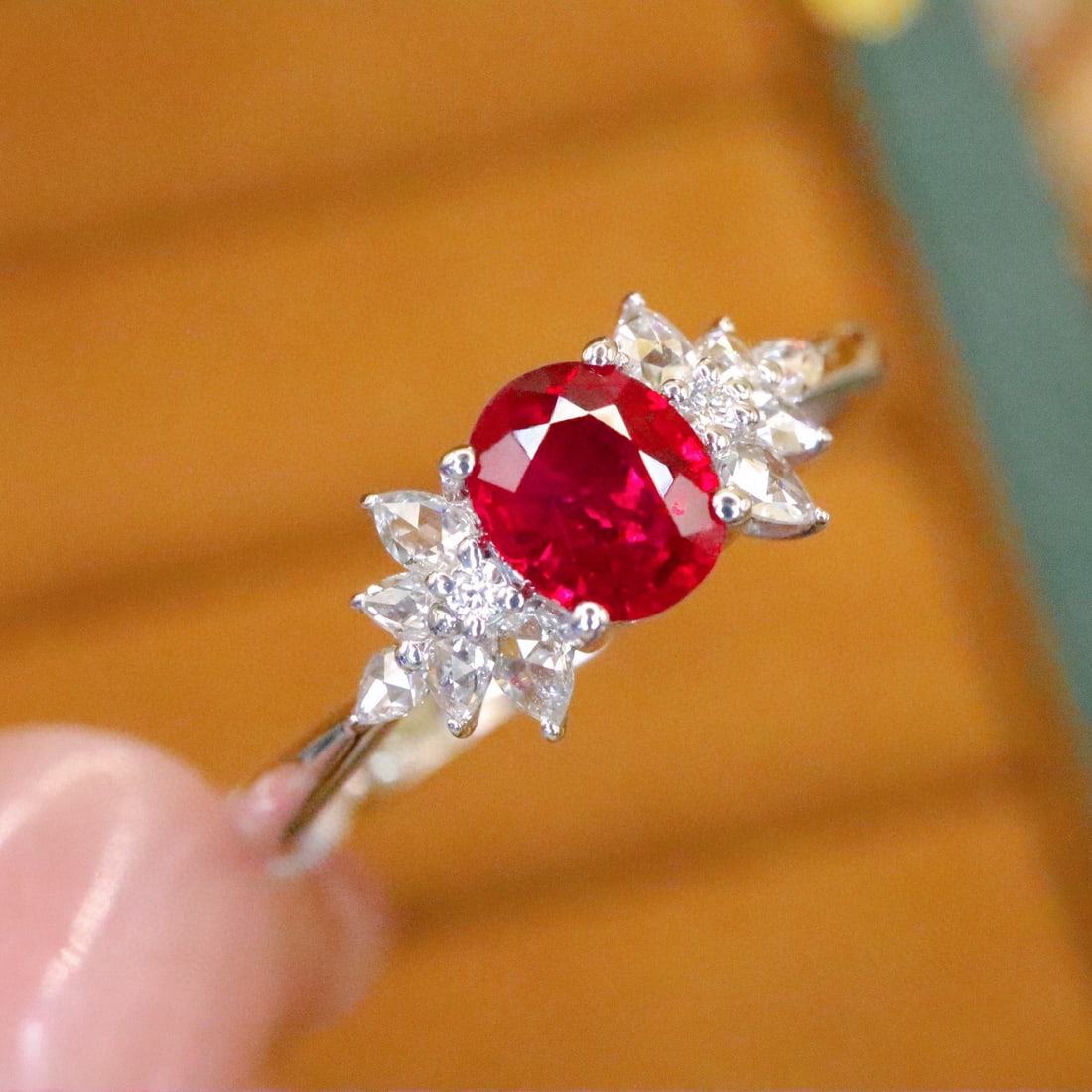 14k Gold 0.74 Ctw Natural Ruby & Diamond Ring - 2