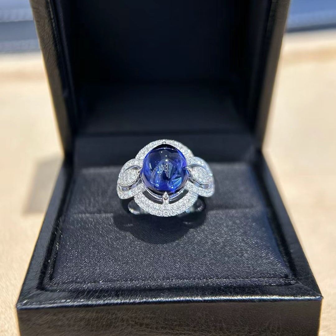 14k Gold 8.22 Ctw Natural Tanzanite & Diamond Ring - 2