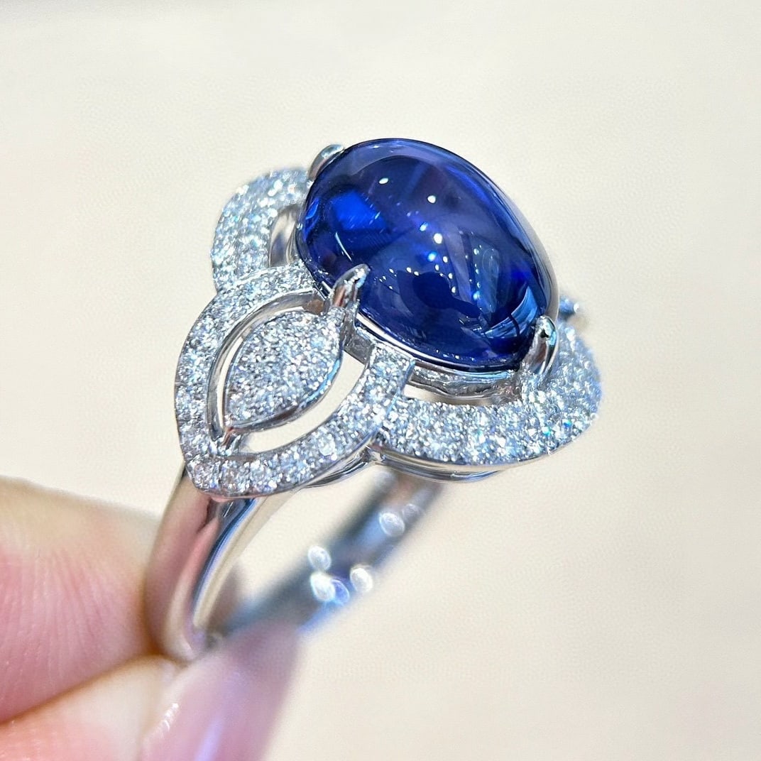 14k Gold 8.22 Ctw Natural Tanzanite & Diamond Ring - 7