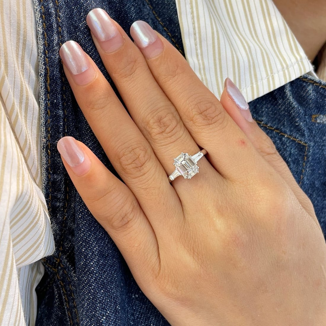 14k Gold 0.87 Ctw Natural H Diamond Ring - 4