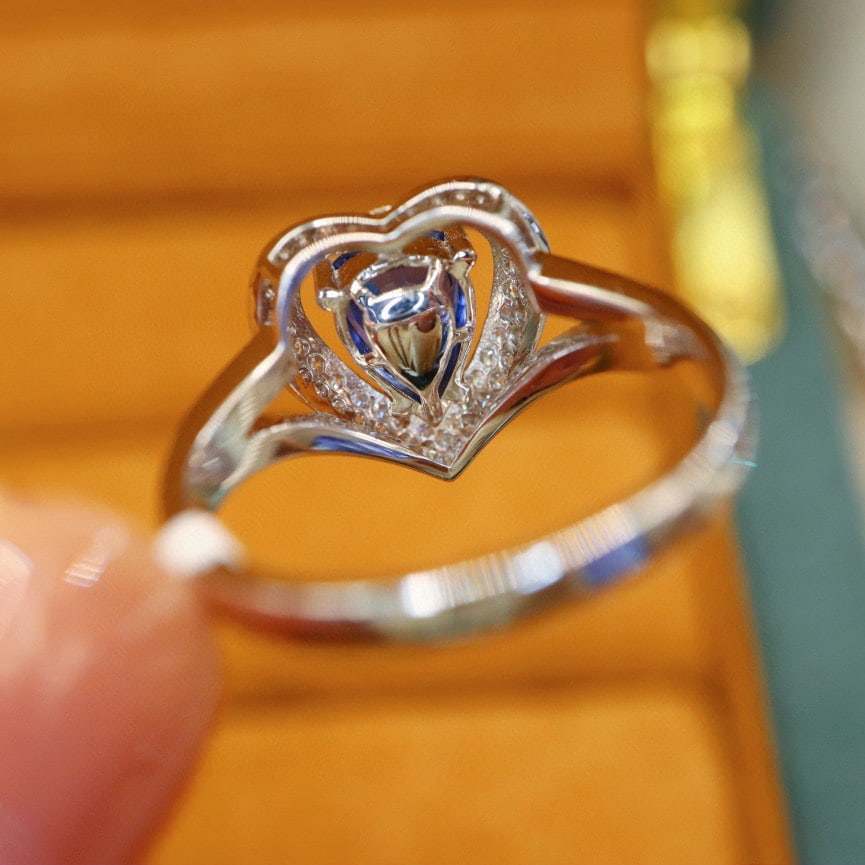 14k Gold 1.67 Ctw Natural Sapphire & Diamond Ring - 4