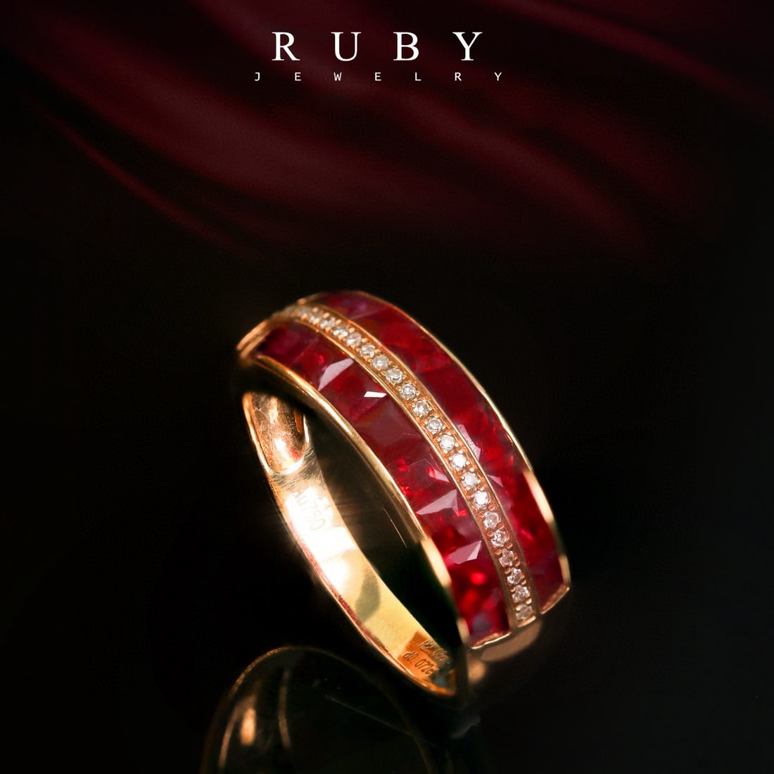 14k Gold 2 Ct Natural Ruby & Diamond Ring - 2