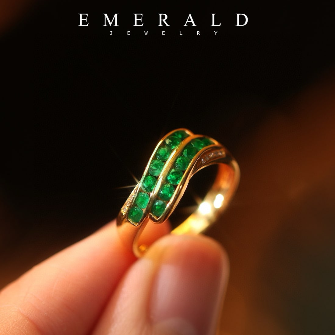 14k Gold 1 Ct Natural Emerald & Diamond Ring - 2
