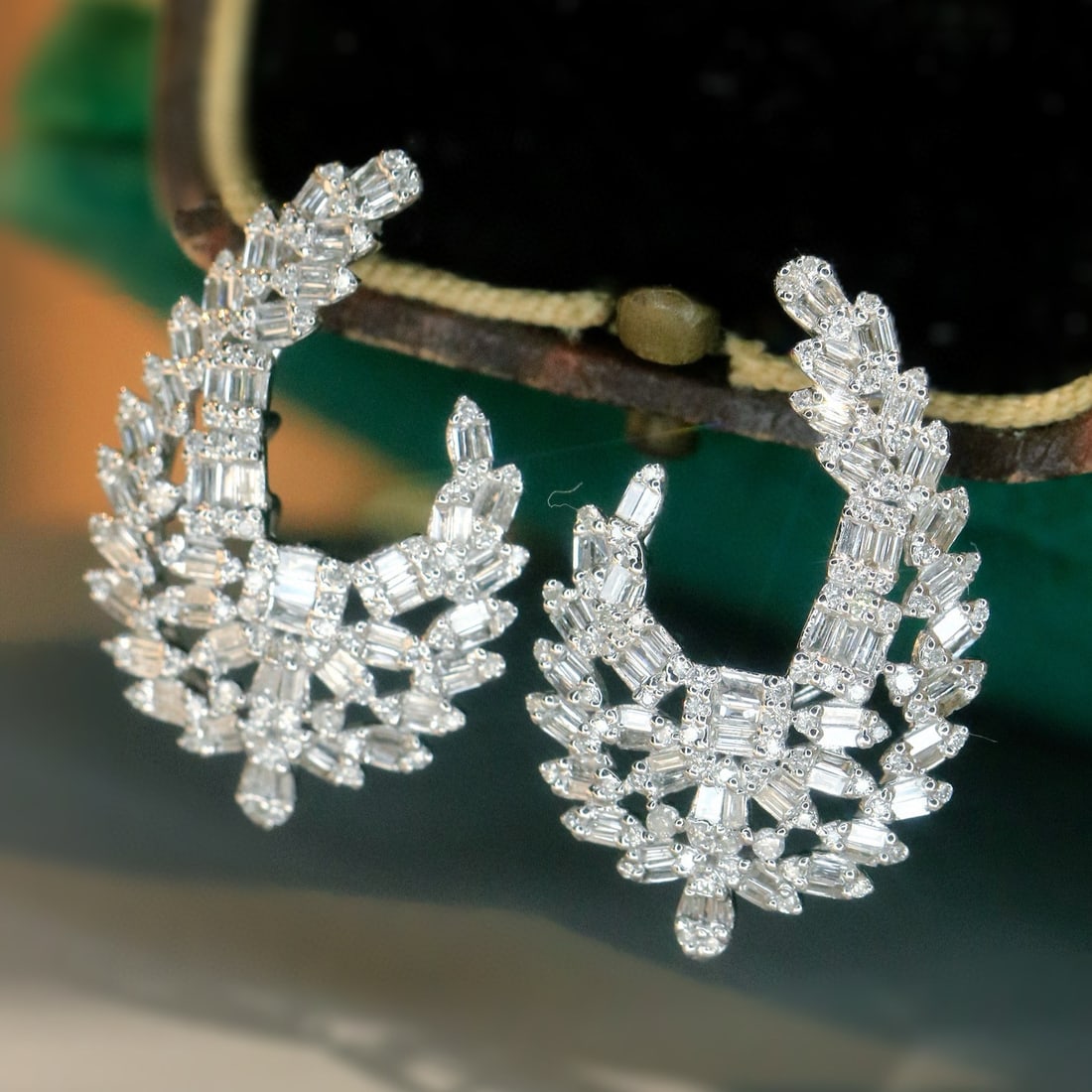 14k Gold 1.06 Ct Natural H Diamond Earrings - 2