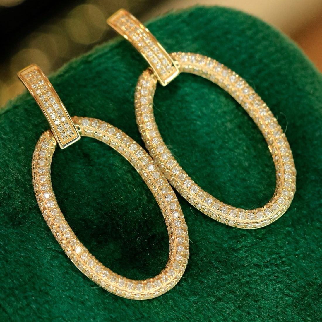 14k Gold 0.9 Ct Natural H Diamond Earrings - 2