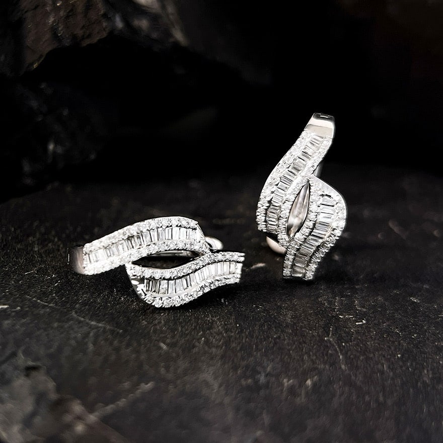 14k Gold 0.7 Ct Natural H Diamond Earrings - 2