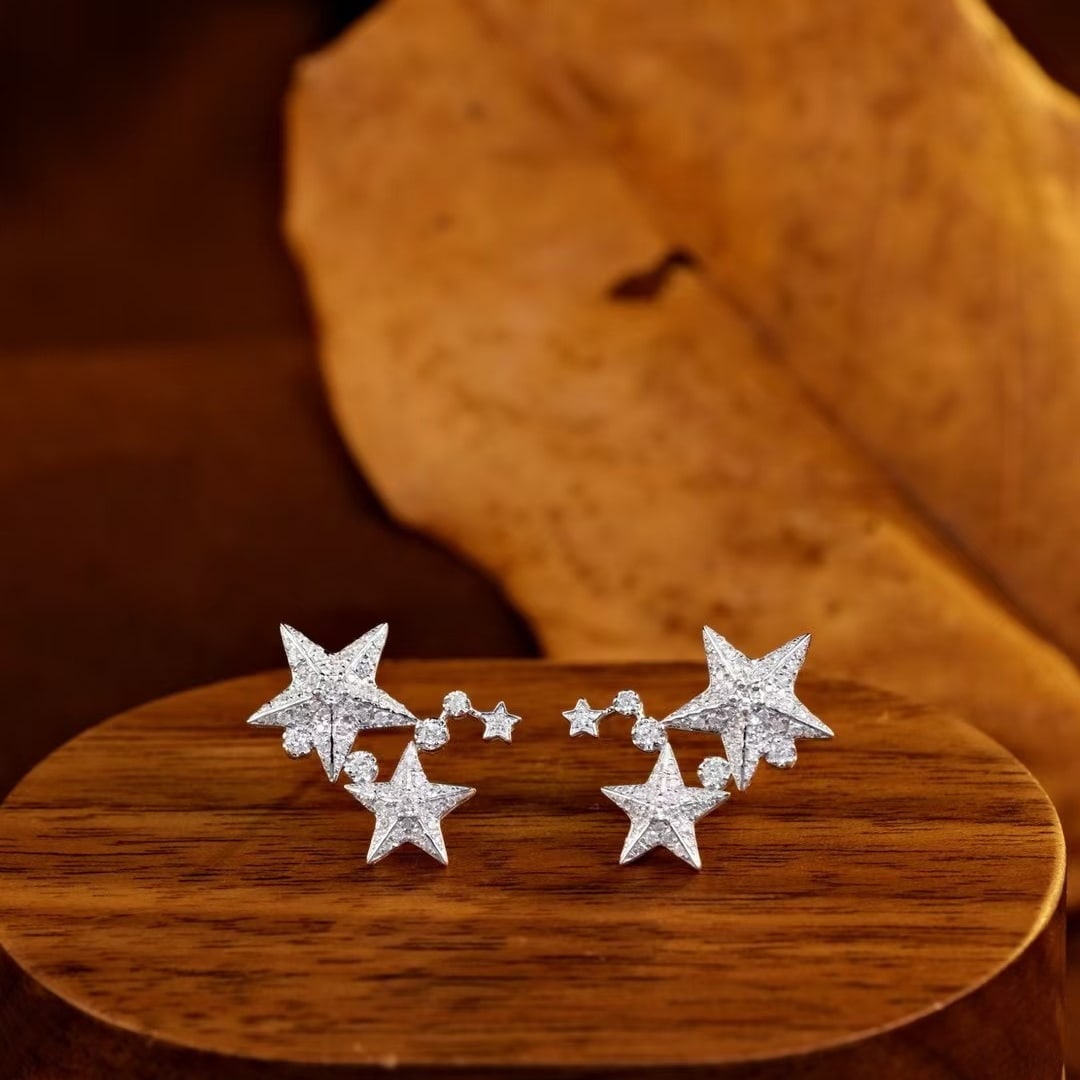 14k Gold 0.64 Ct Natural H Diamond Earrings - 2