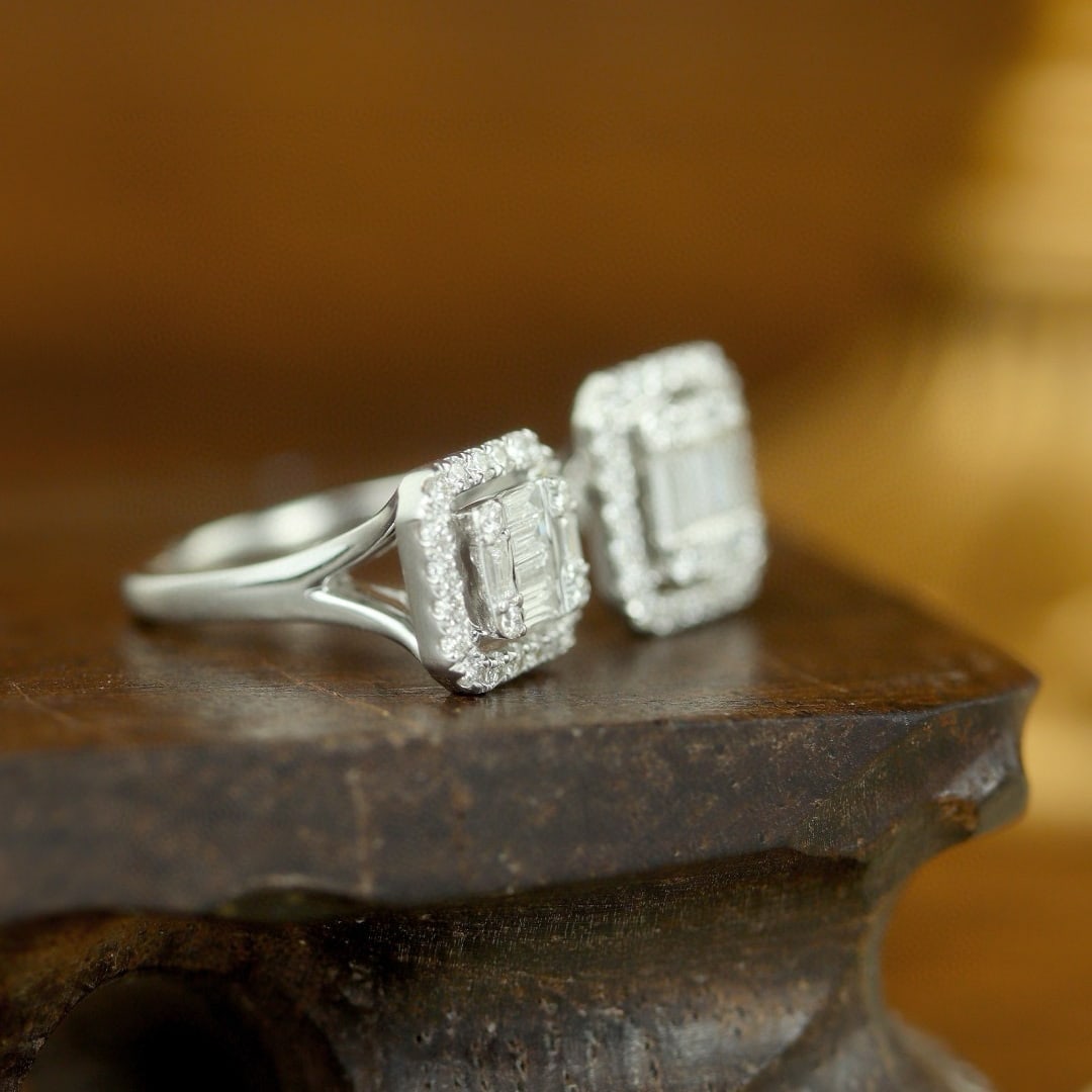14k Gold 0.70 Ct Natural H Diamond Ring - 3