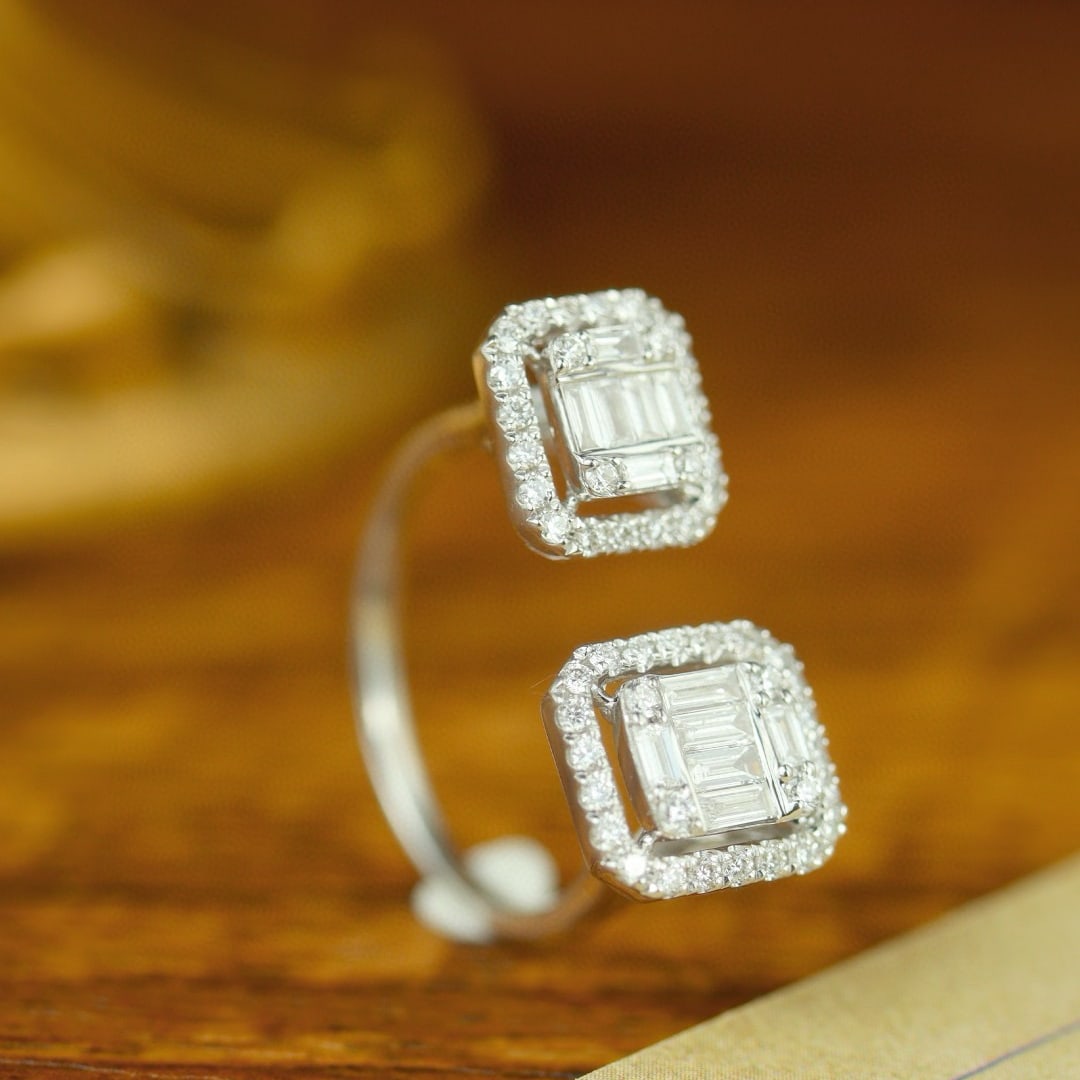 14k Gold 0.70 Ct Natural H Diamond Ring - 6