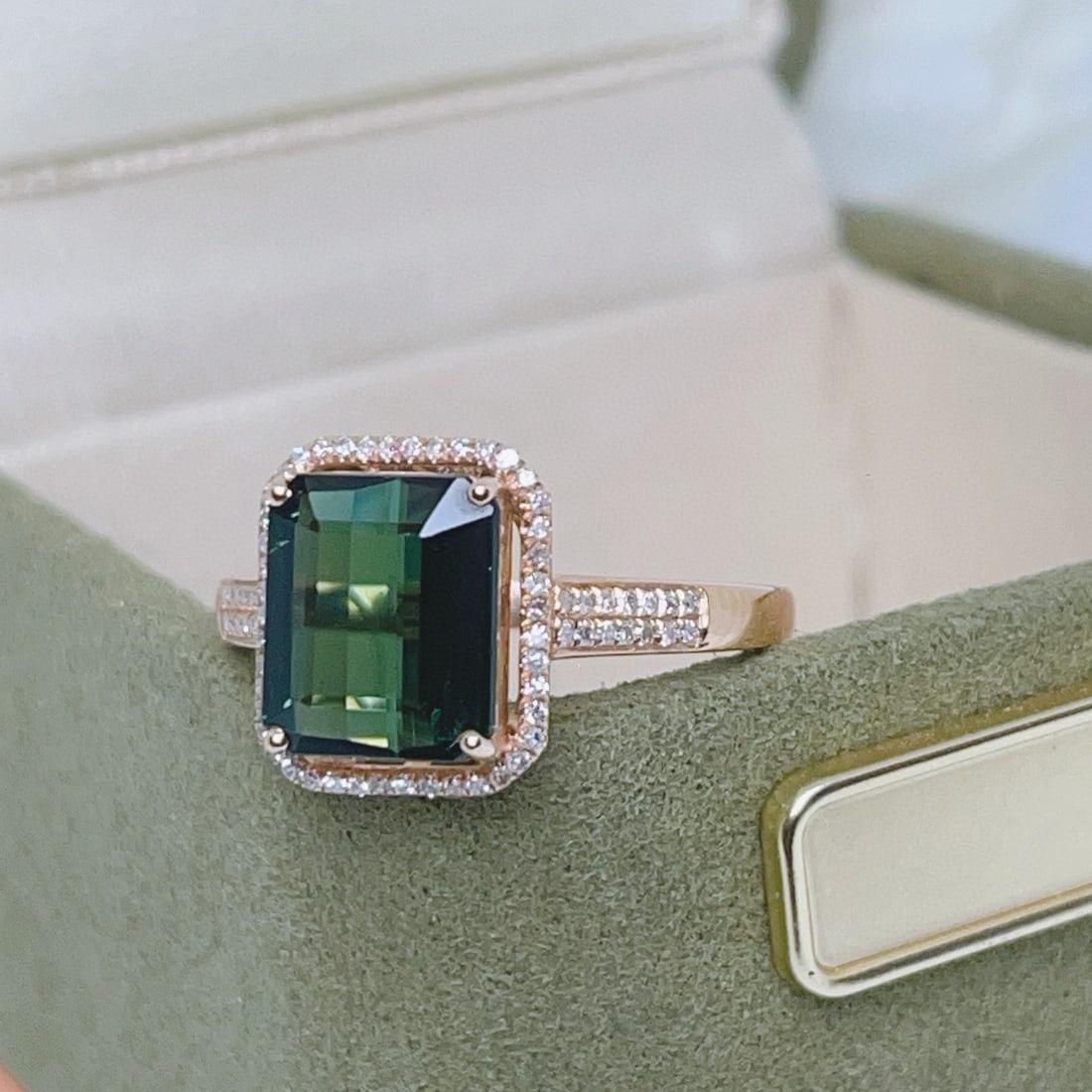 14k Gold 2.55 Ct Natural Tourmaline & Diamond Ring - 2