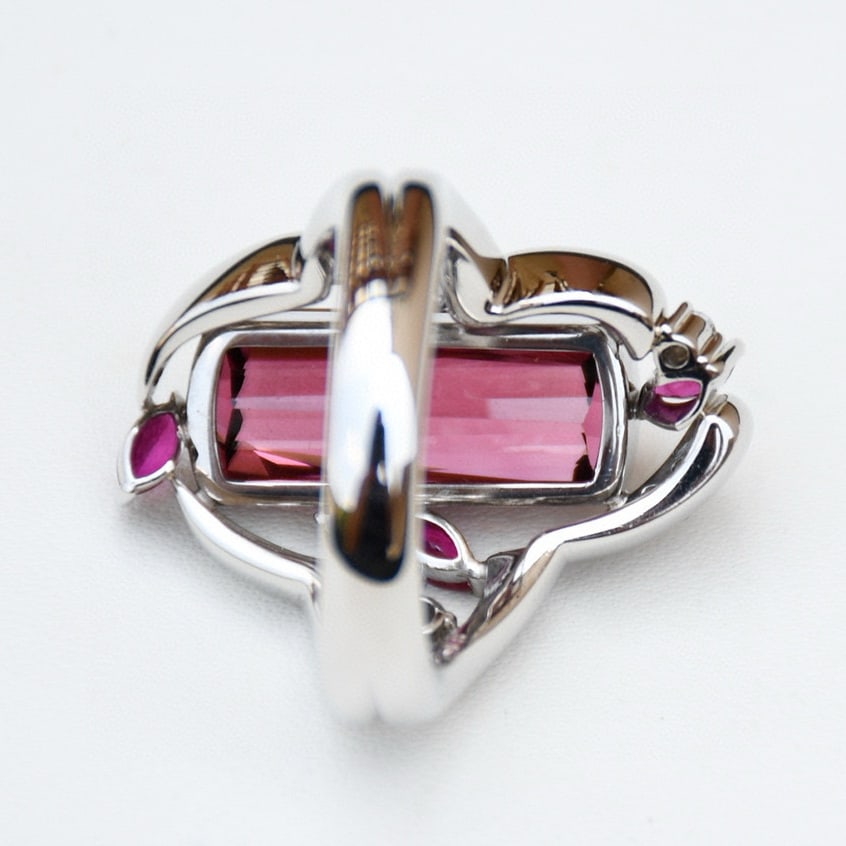 14k Gold 9.14 Ctw Natural Tourmaline & Ruby Ring - 6