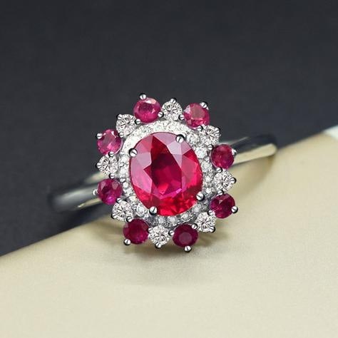 14k Gold 1.27 Ctw Natural Ruby & Diamond Ring - 4