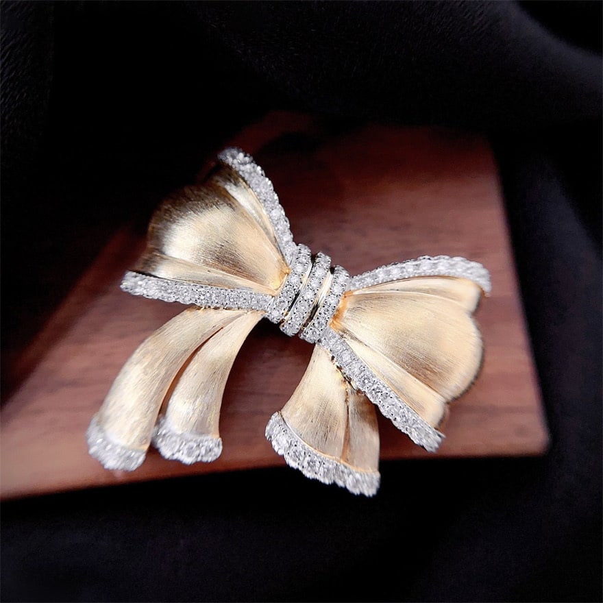 14k Gold 1.00 Ct Natural H Diamond Brooch/pendant( Without Chain ) - 4