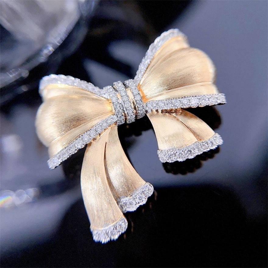 14k Gold 1.00 Ct Natural H Diamond Brooch/pendant( Without Chain ) - 5