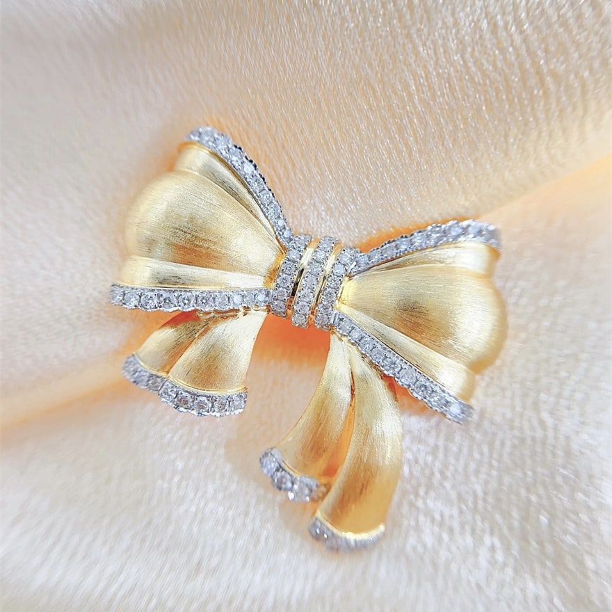 14k Gold 1.00 Ct Natural H Diamond Brooch/pendant( Without Chain ) - 6
