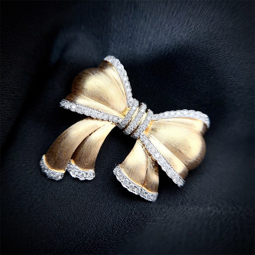 14k Gold 1.00 Ct Natural H Diamond Brooch/pendant( Without Chain ) - 7