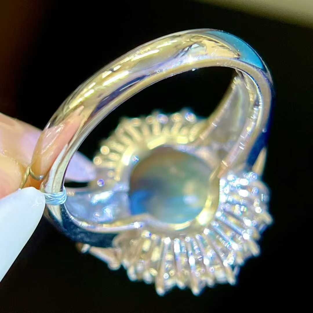 14k Gold 3.40 Ctw Natural Opal & Diamond Ring - 9
