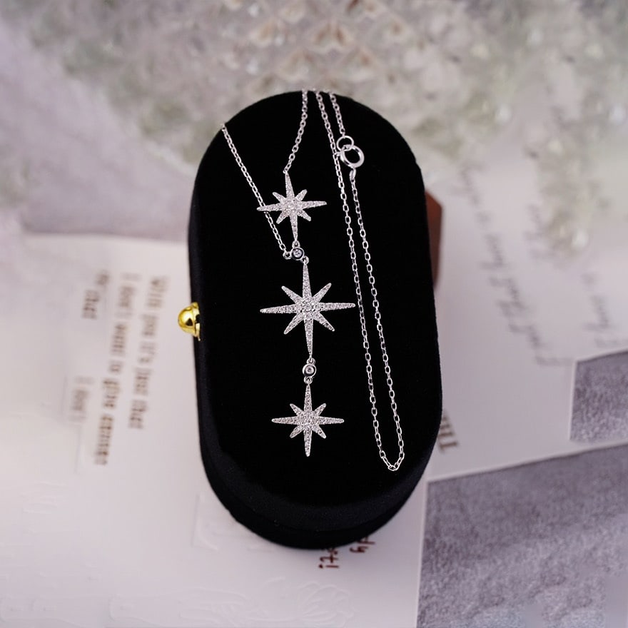 14k Gold 0.4 Ct Natural H Diamond Necklace - 4