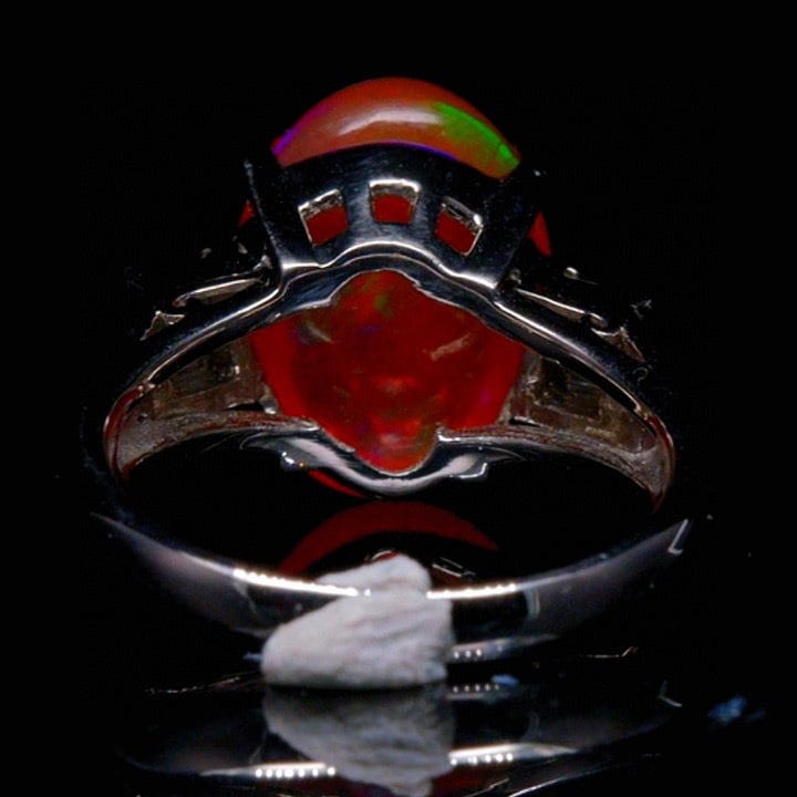 14k Gold 5.64 Ctw Natural Opal & Diamond Ring - 4