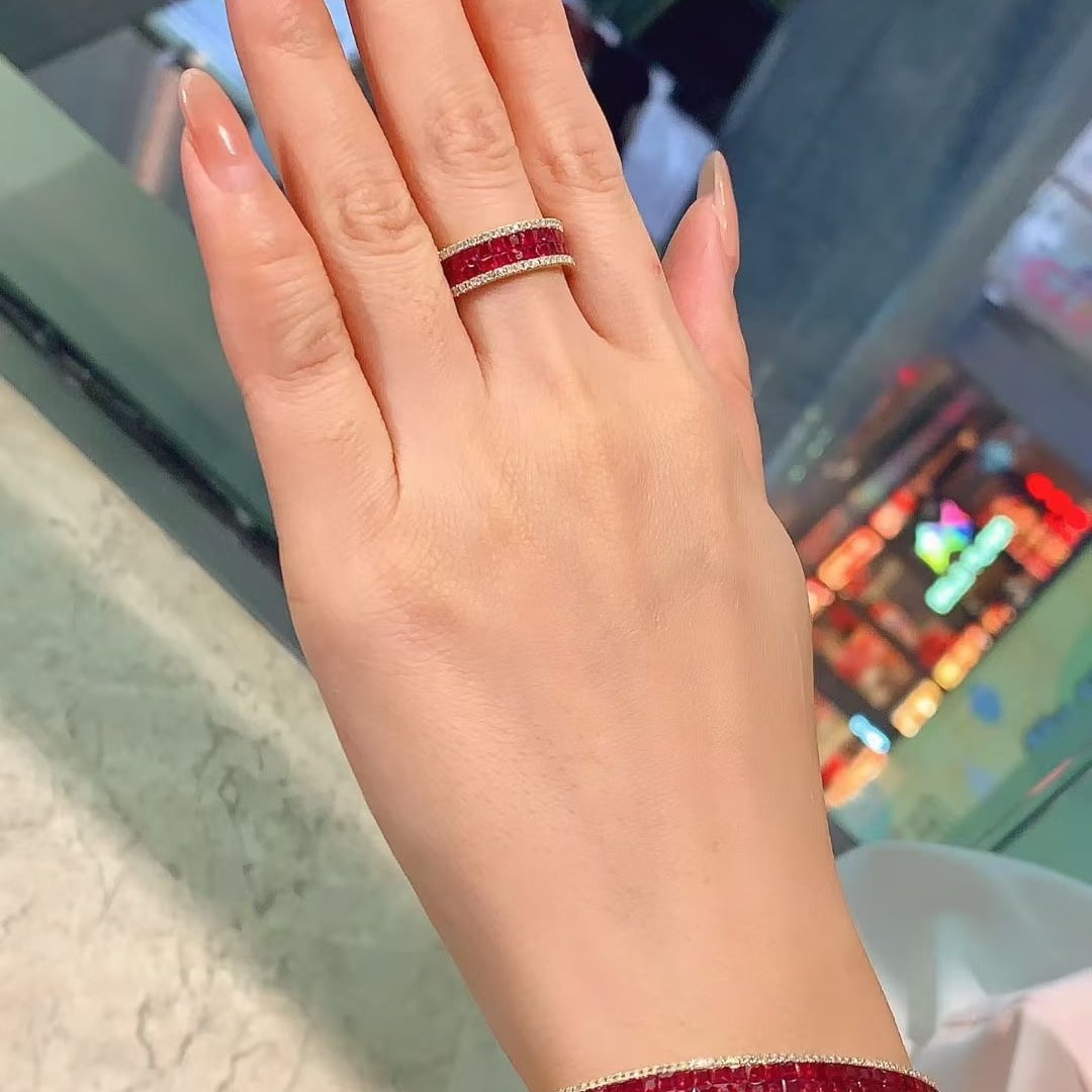 14k Gold 4.4 Ctw Natural Ruby & Diamond Ring - 3