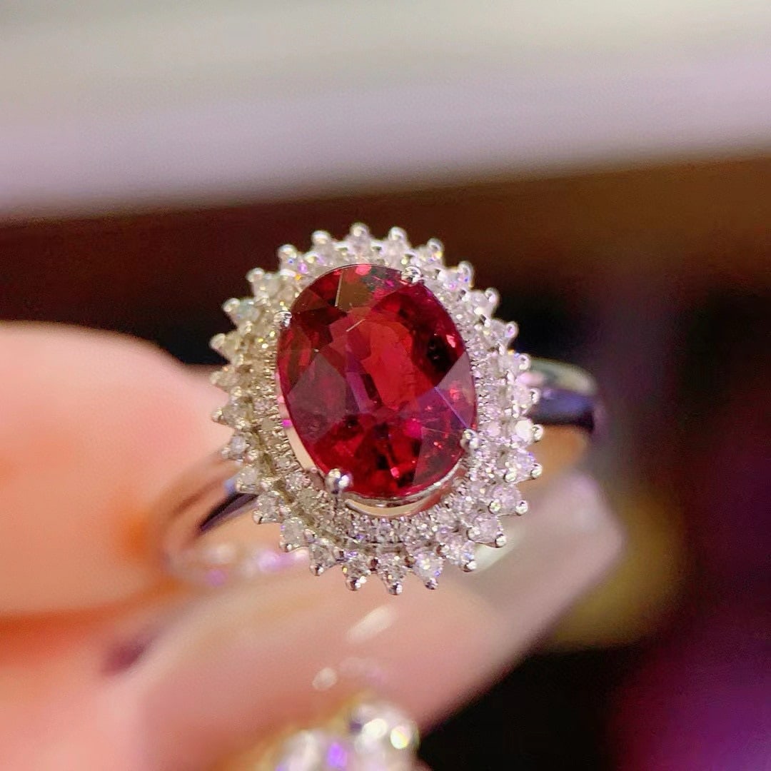 14k Gold 2.2 Ct Natural Tourmaline & Diamond Ring - 3