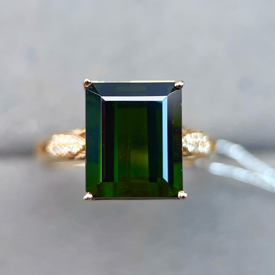 14k Gold 5.70 Ctw Natural Tourmaline & Diamond Ring - 6