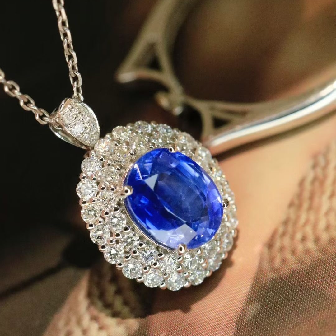 14k Gold 2.59 Ctw Natural Sapphire & Diamond Ring/pendant( Without Chain ) - 3