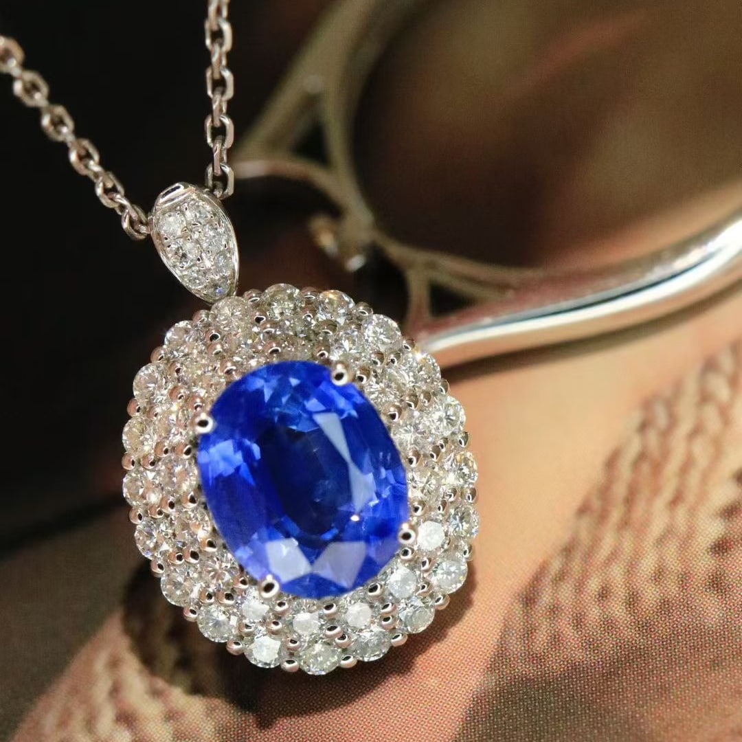 14k Gold 2.59 Ctw Natural Sapphire & Diamond Ring/pendant( Without Chain ) - 4