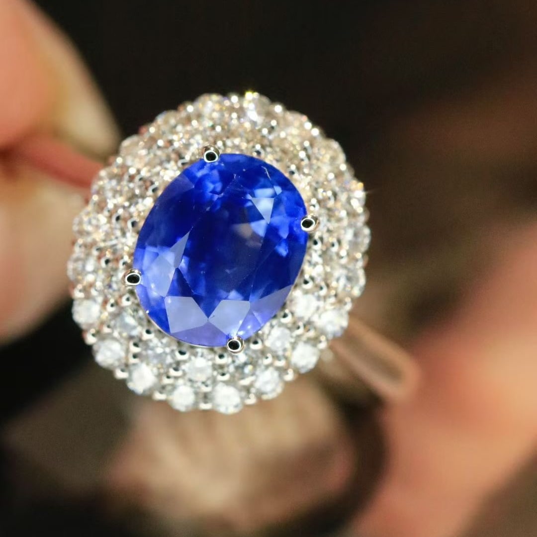 14k Gold 2.59 Ctw Natural Sapphire & Diamond Ring/pendant( Without Chain ) - 5