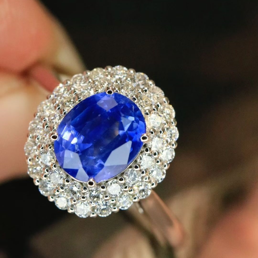 14k Gold 2.59 Ctw Natural Sapphire & Diamond Ring/pendant( Without Chain ) - 6