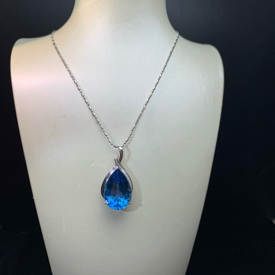 14k Gold 24 Ct Natural Topaz & Diamond Pendant( Without Chain ) - 3