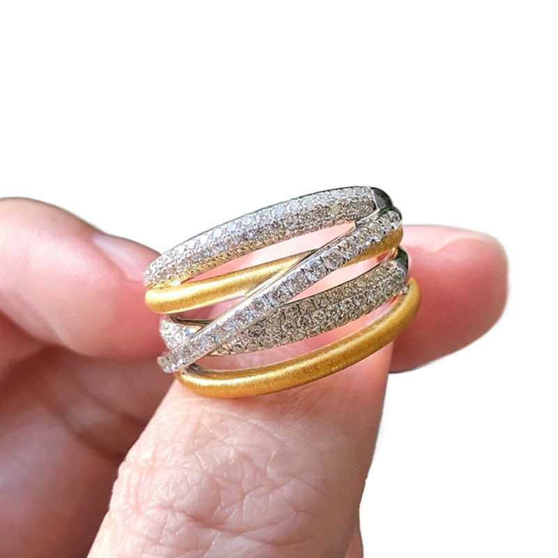 14k Gold 0.64 Ct Natural H Diamond Ring - 4