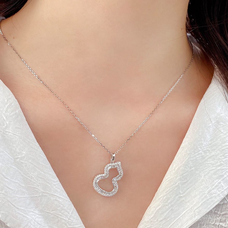 14k Gold 0.4 Ct Natural H Diamond Pendant( Without Chain ) - 3