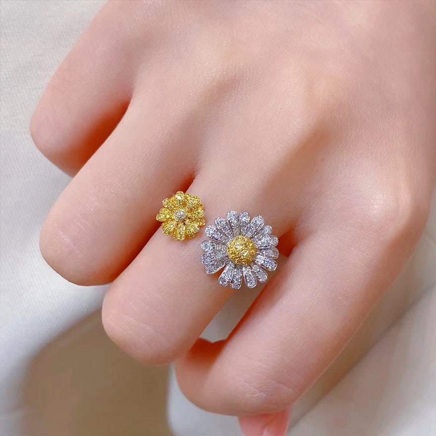 14k Gold 1 Ct Natural Color Diamond Ring - 4