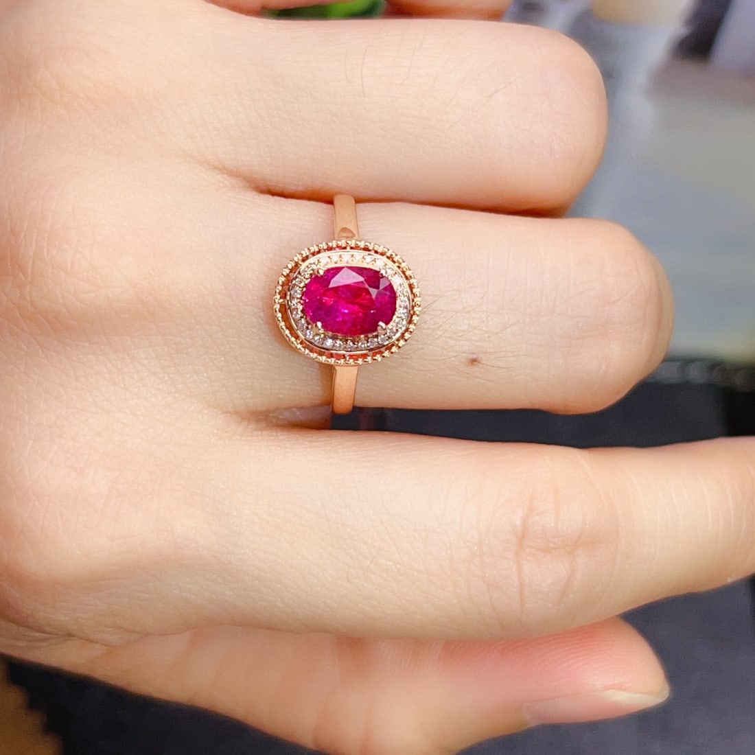 14k Gold 1.3 Ct Natural Tourmaline & Diamond Ring - 3