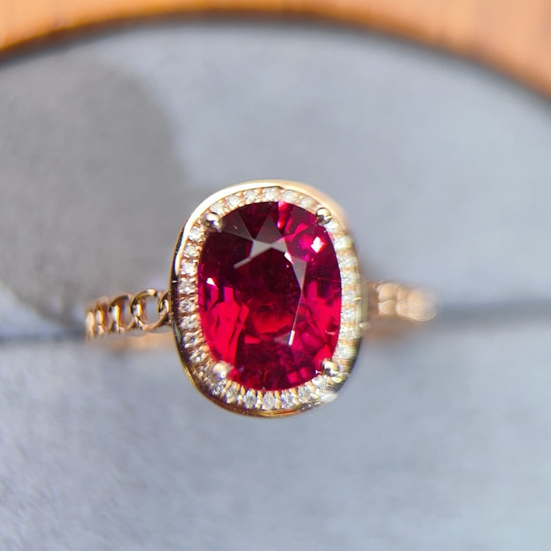 14k Gold 2.78 Ct Natural Tourmaline & Diamond Ring - 4