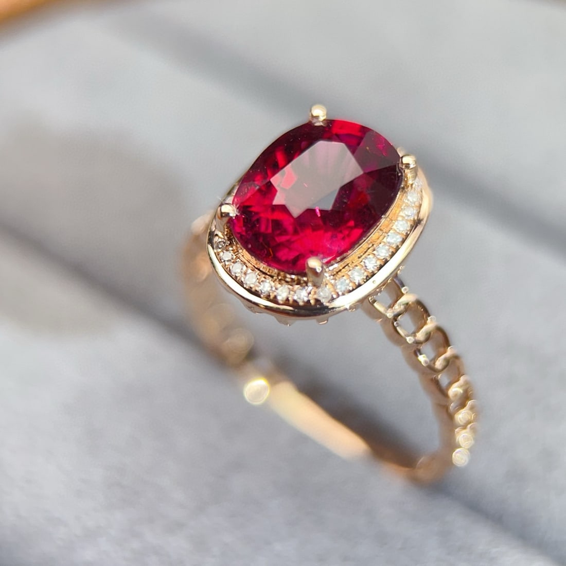 14k Gold 2.78 Ct Natural Tourmaline & Diamond Ring - 6