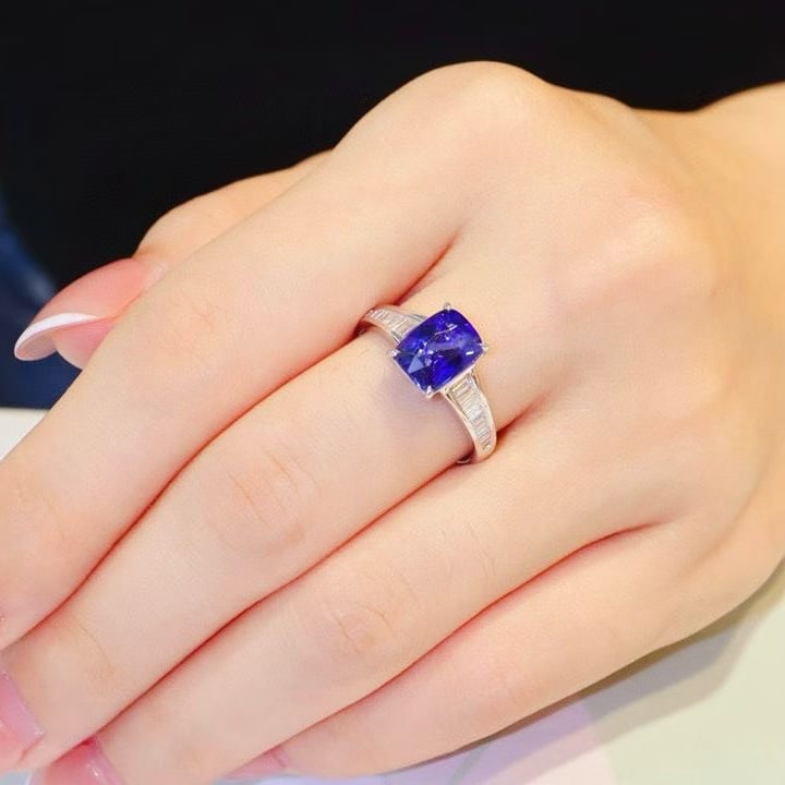 14k Gold 2.61 Ctw Natural Sapphire & Diamond Ring - 5