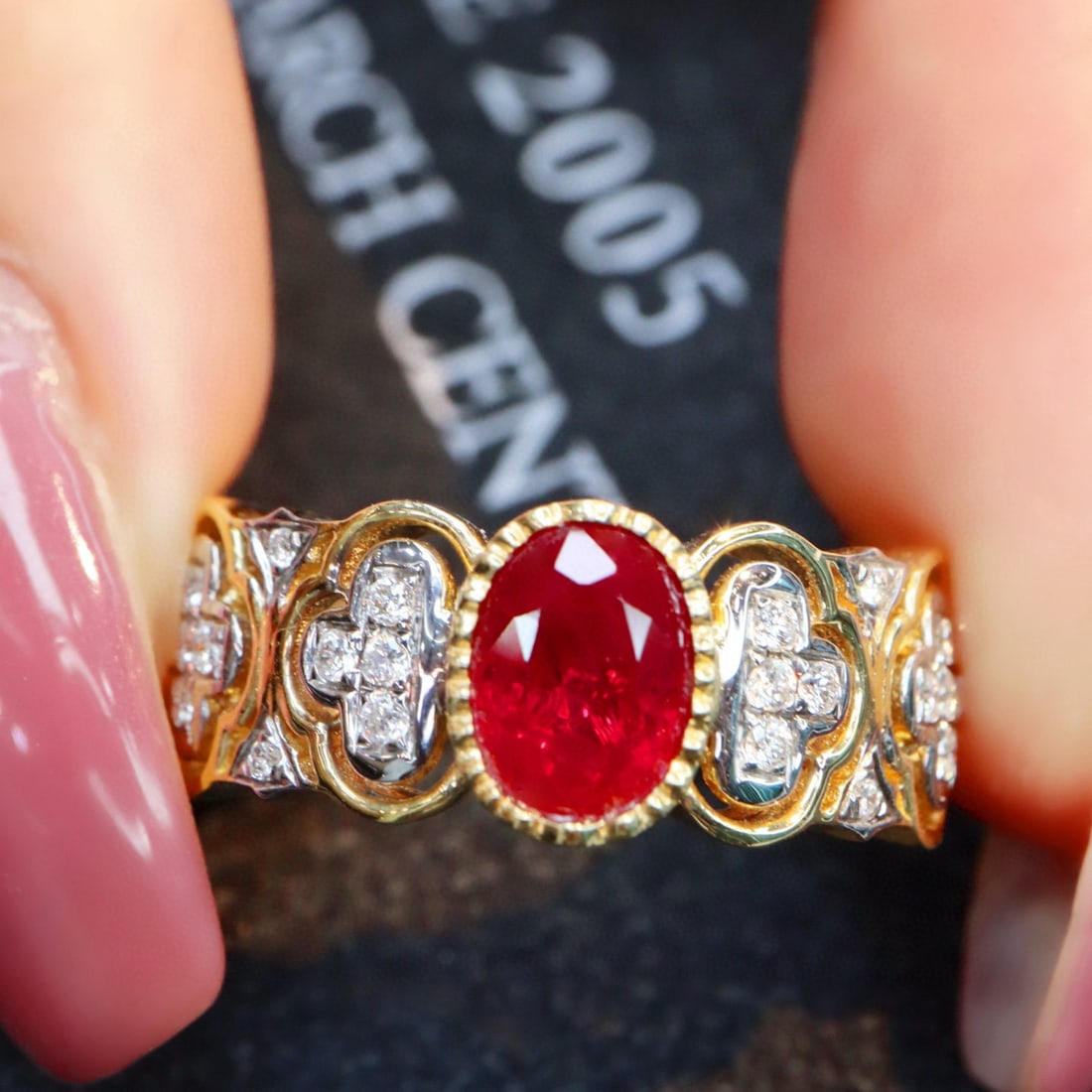 14k Gold 1.34 Ctw Natural Ruby & Diamond Ring - 5