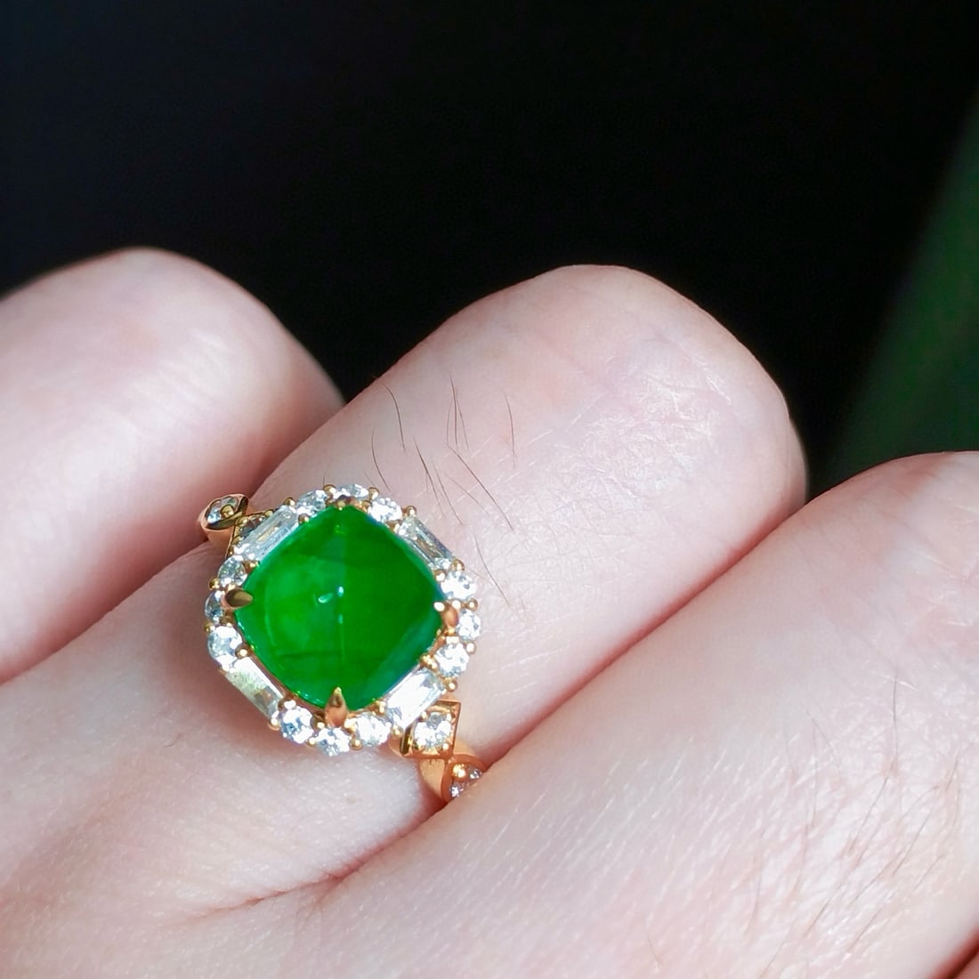 14k Gold 2.59 Ctw Vivid Green Natural Emerald & Diamond Ring - 7