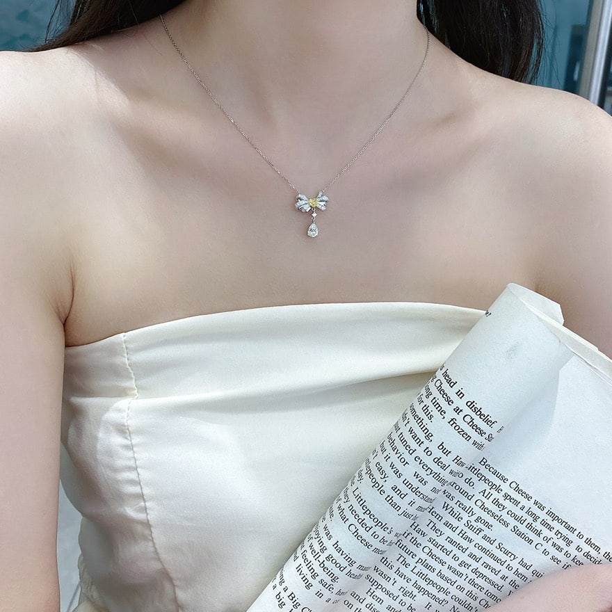 Gia Certified 14k Gold 0.60 Ct Natural G Vs2 Pear Diamond Necklace - 3