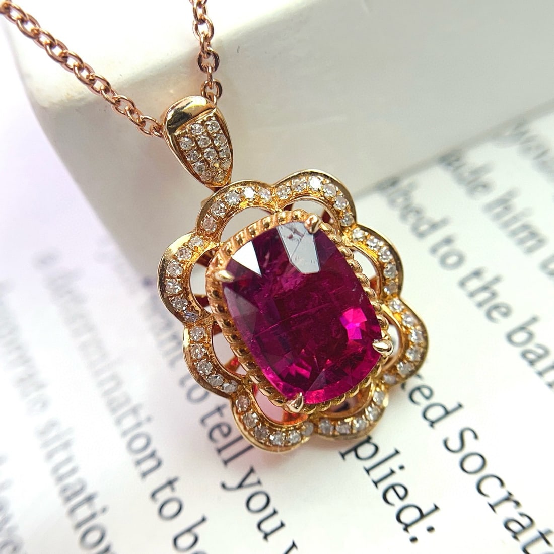 14k Gold 2.55 Ct Vivid Green Natural Tourmaline & Diamond Ring/pendant( Without Chain ) - 4